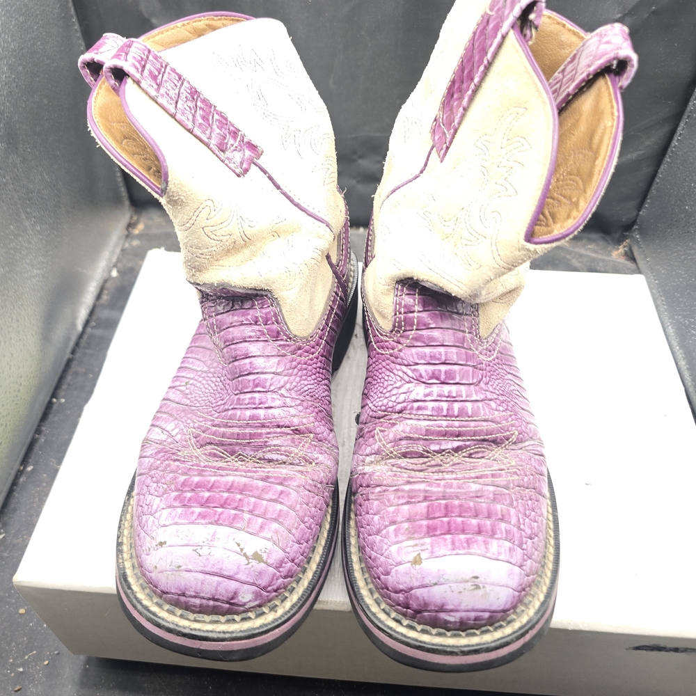 Ariat Purple and Cream Heeled Boots